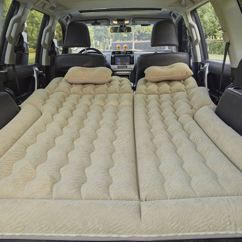 Anypack 2X Beige Inflatable Car Boot Mattress Portable Camping Air Bed Travel Sleeping Essentials