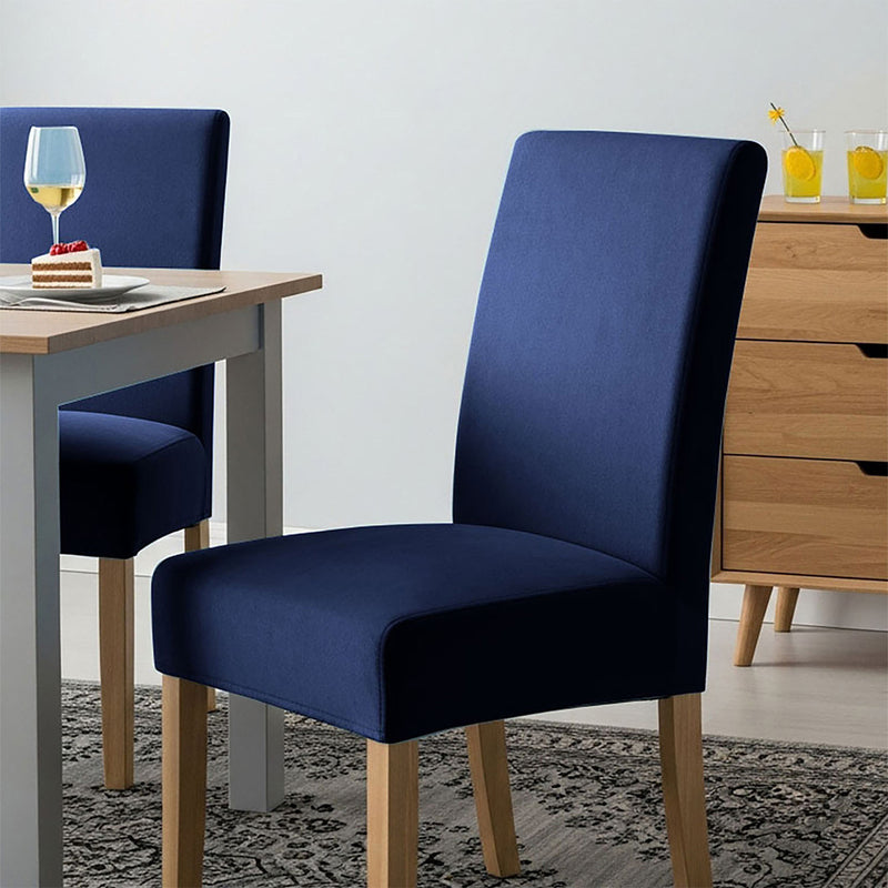Anyseat Dark Navy Velvet Dining Chair Cover – Plush Stretchable Slipcover for Kitchen & Dining Room Chairs