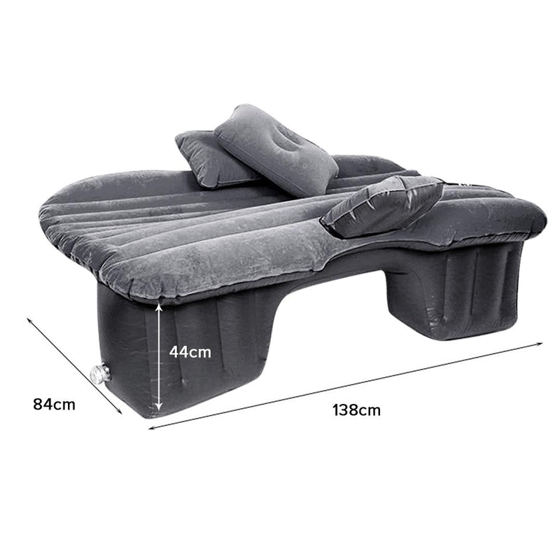 Inflatable Car Mattress 2PC Portable Travel Camping Air Bed Rest Sleeping Bed Grey