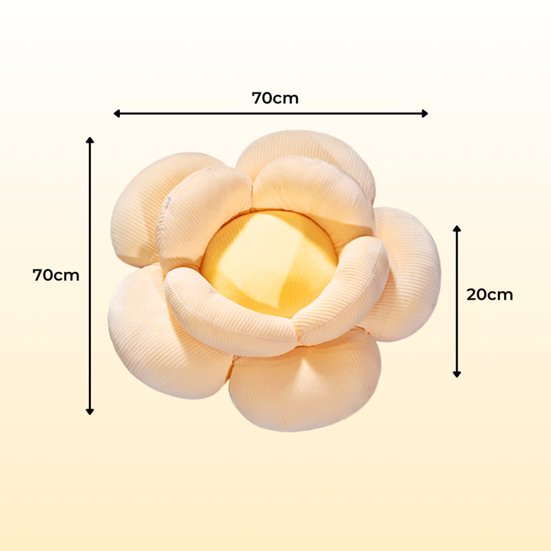 Anyseat Seat Cushion 2PC Beige Double Flower Shape Soft Bedside Floor Plush Pillow Home Decor