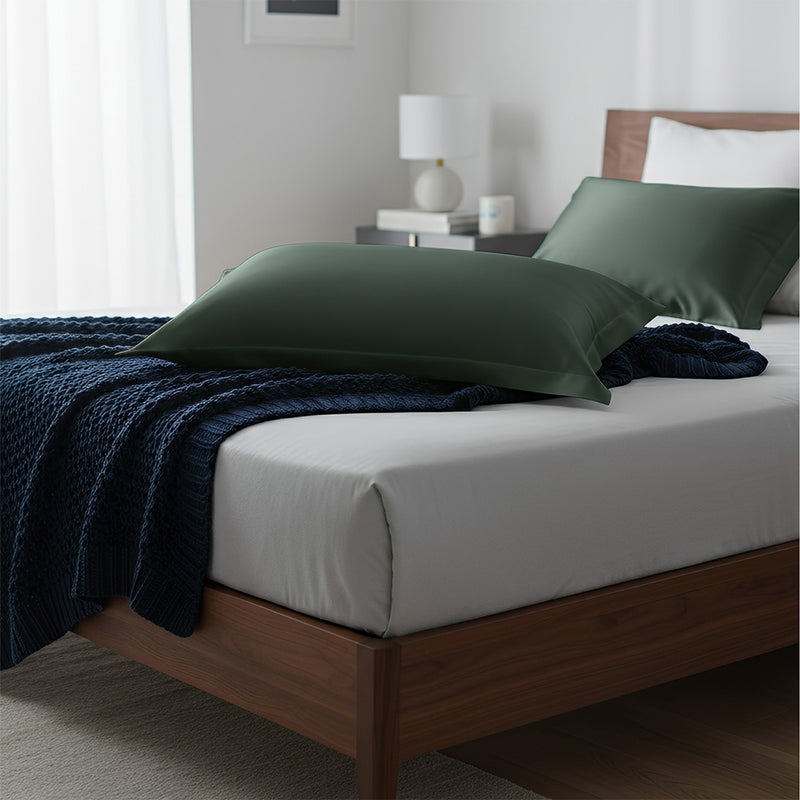 ANYHOUZ Pillowcase 50x90cm Green Pure Real Silk For Comfortable And Relaxing Home Bed