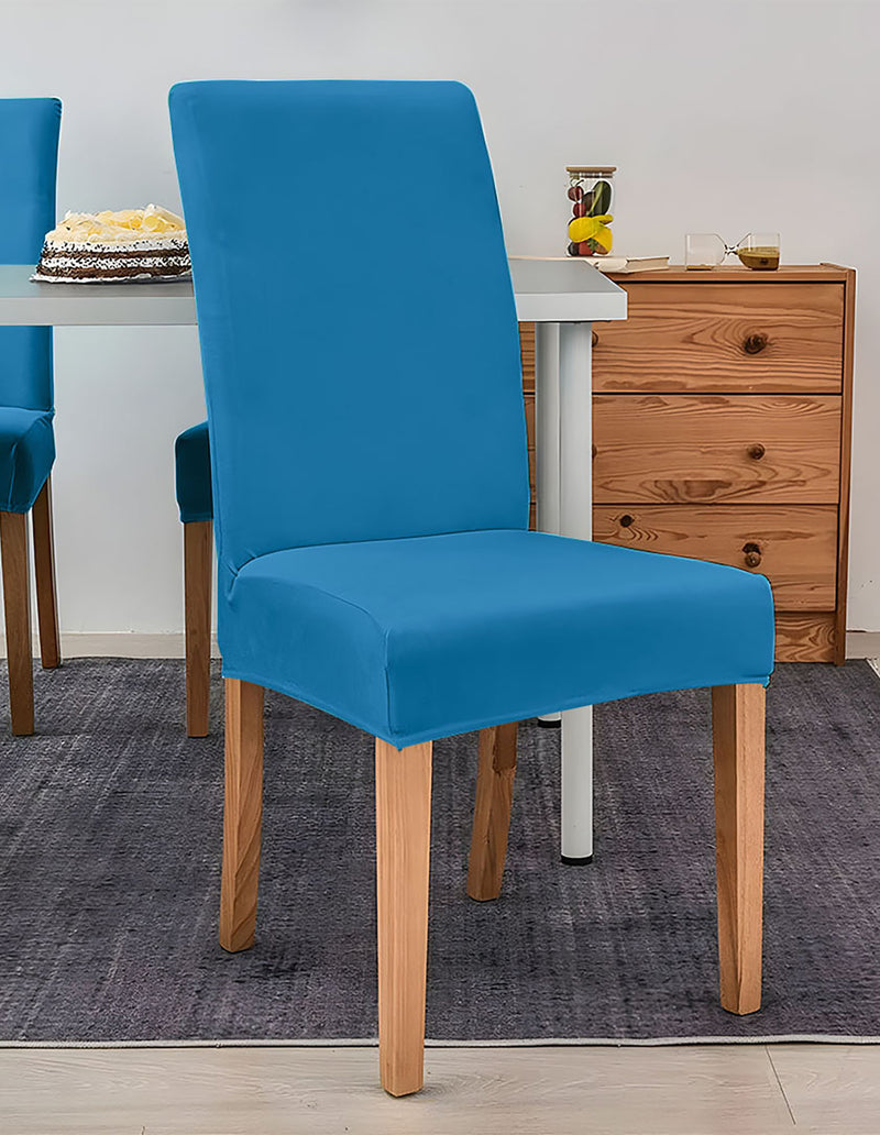 Anyseat Blue Velvet Dining Chair Cover – Plush Stretchable Slipcover for Kitchen & Dining Room Chairs
