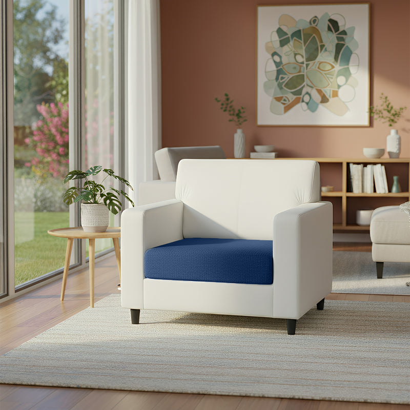 Anyhouz Sofa Cover – Navy Polyester, Thick Stretchable, 1Pc Living Room Chair