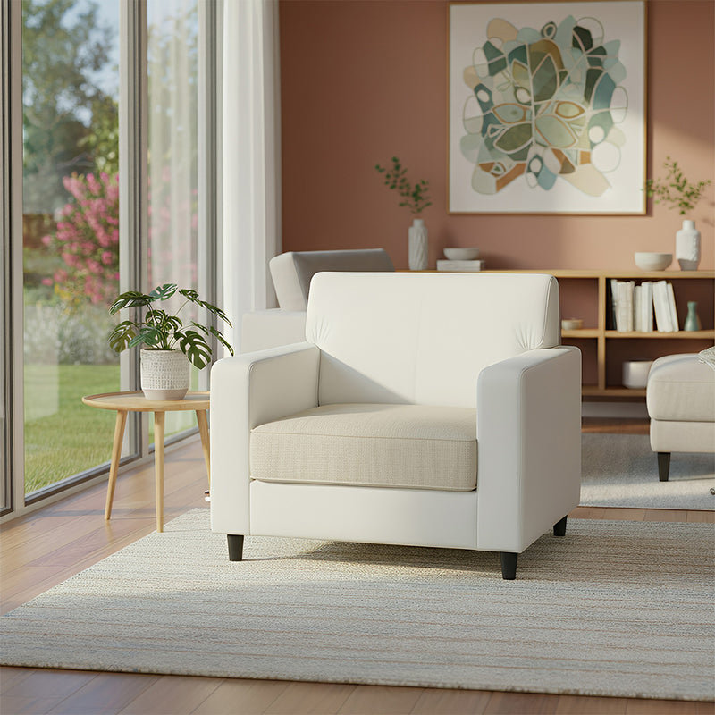 Anyhouz Sofa Back Cushion Cover – White Polyester, Thick Stretchable, 1Pc Living Room Chair