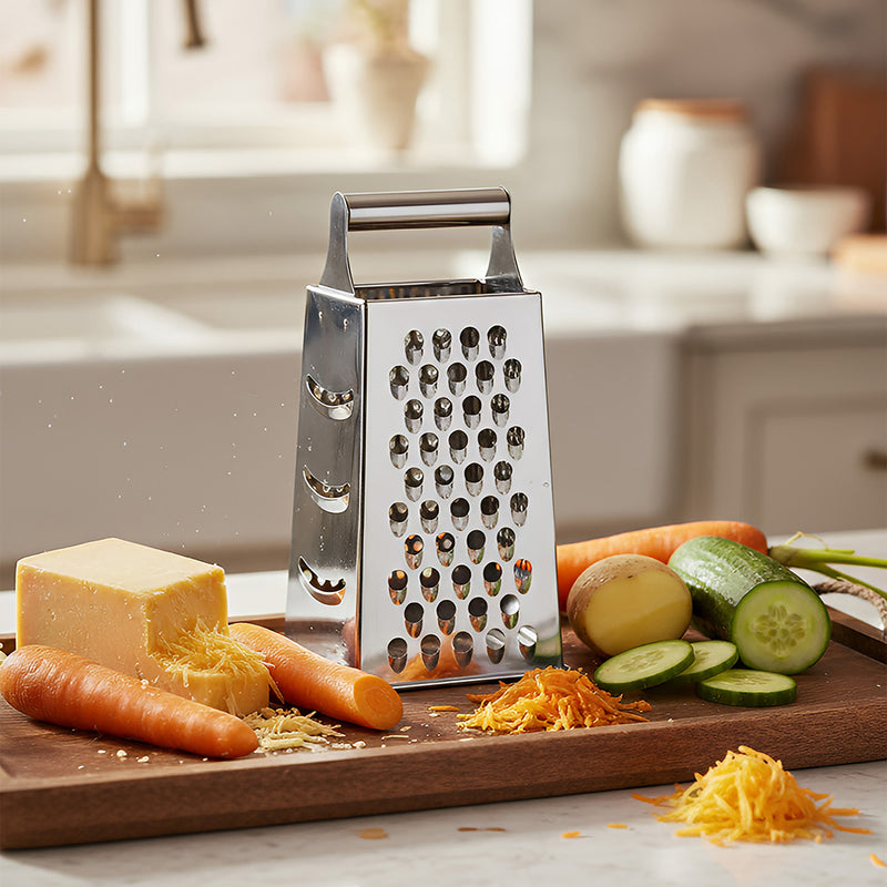 Anygleam Silver Stainless Steel Food Slicer – Multi-Function Kitchen Tool for Fruits, Vegetables & More