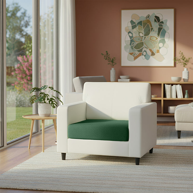 Anyhouz Sofa Cover – Green Polyester, Thick Stretchable, 1Pc Living Room Chair
