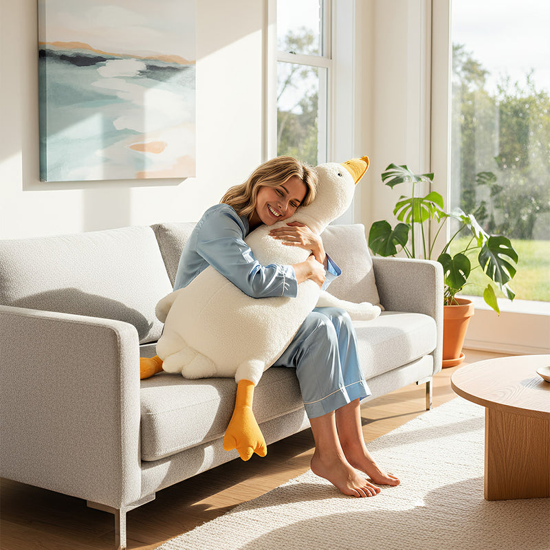 Anypillow Side Sleep Body Pillow Cute Huge White Goose Stuffed Animal Sleeping Pillow 160CM