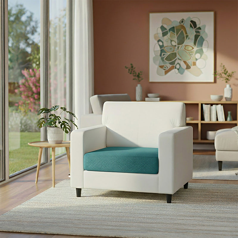 Anyhouz Sofa Cushion Cover – Teal Blue Polyester, Thick Stretchable, 1Pc Living Room Chair