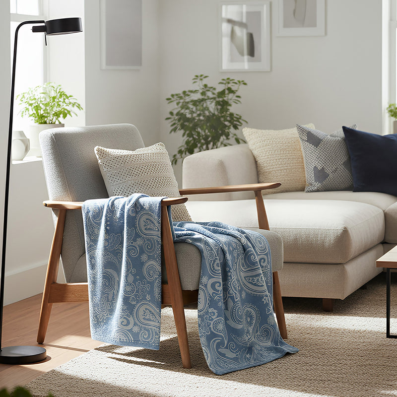 Anycozy Paisley Throw Blanket – Soft Camping Mat & Cozy Home Décor
