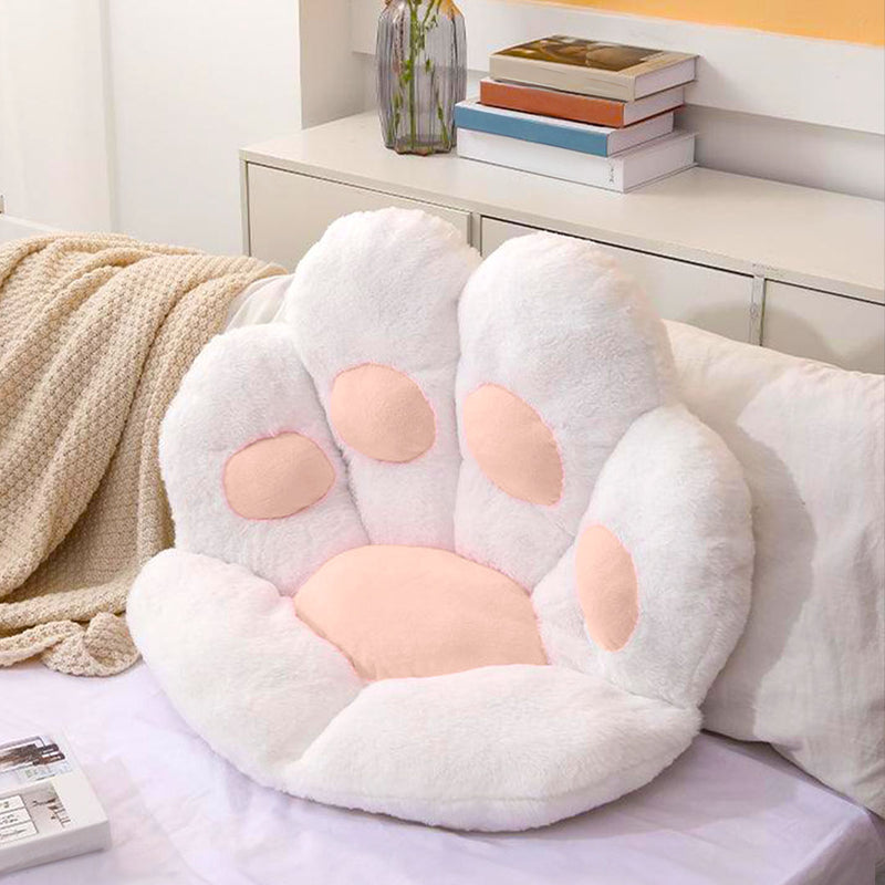 Anyseat Seat Cushion 2PC White Paw Shape Warm Lazy Sofa Decorative Pillow Backseat Plush Mat Home Decor