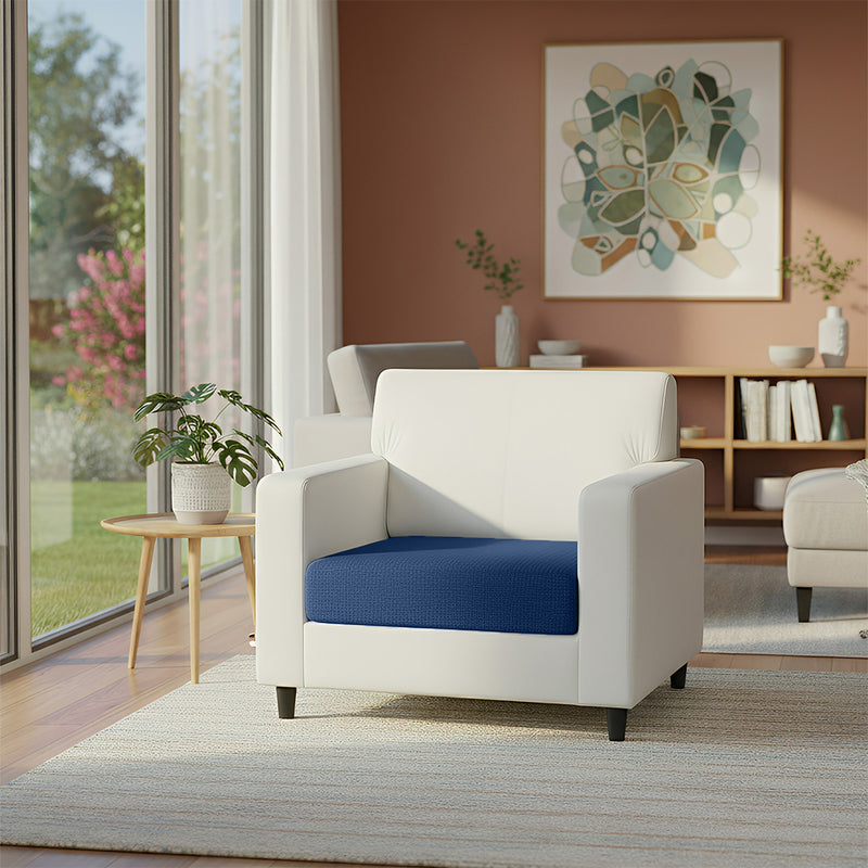 Anyhouz Sofa Cover – Blue Polyester, Thick Stretchable, 1Pc Living Room Chair