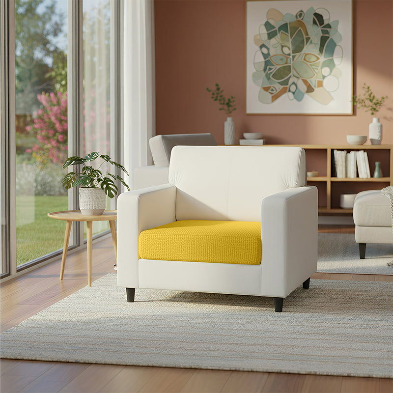 Anyhouz Sofa Cover – Yellow Polyester, Thick Stretchable, 1Pc Living Room Chair