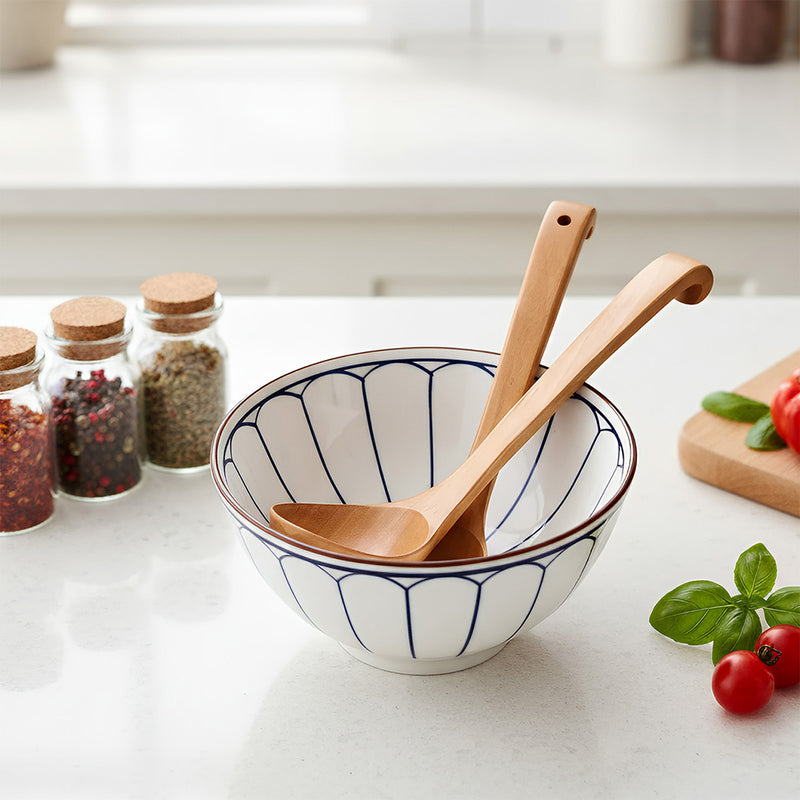 Anygleam Natural Superba 2pcs Wooden Spoon Soup Kitchen Tableware