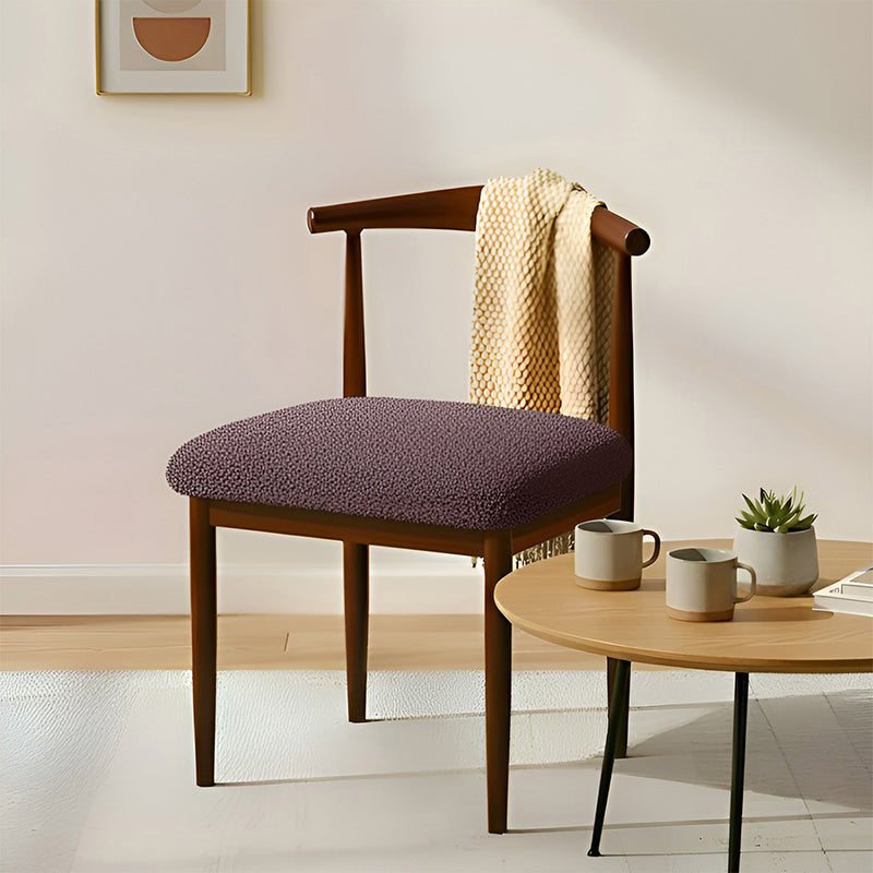 Anyseat Brown Fur Stretch Chair Cover – Washable, Removable Dining & Kitchen Seat Protector