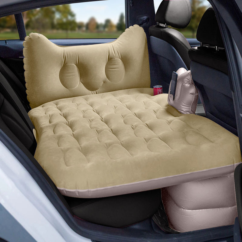 Anypack Beige Honeycomb Inflatable Car Mattress Portable Camping Air Bed Travel Sleeping Kit Essentials