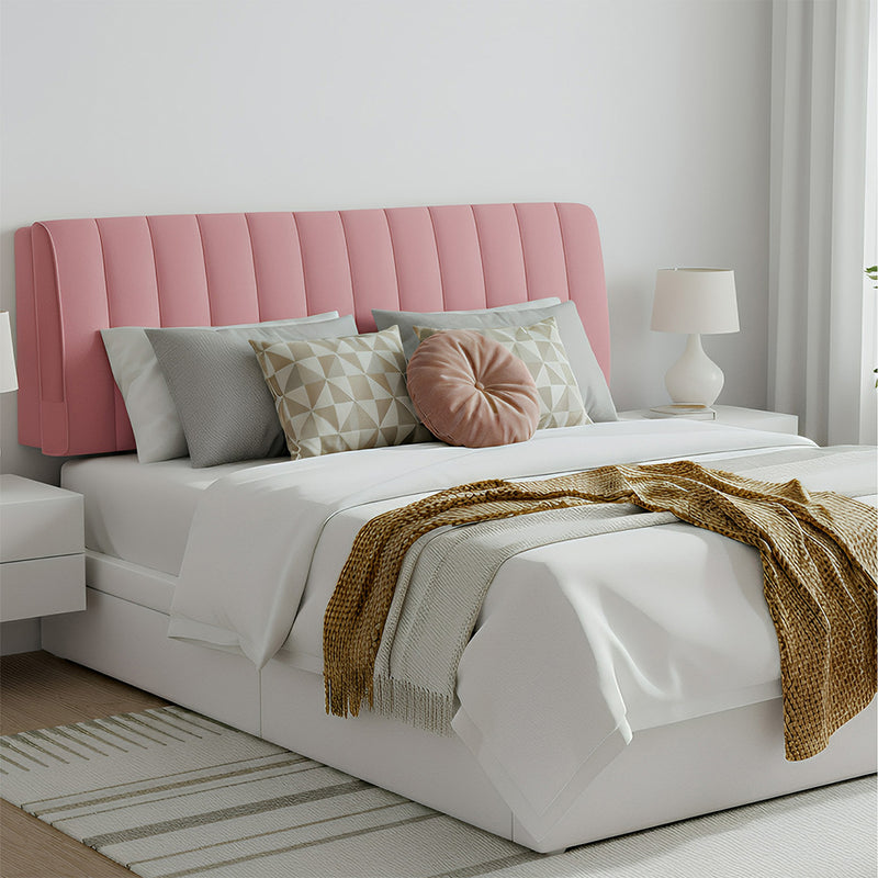 Anycozy Headboard Cover Pink Short Plush Super Soft Smooth Quilted Velvet Bed Back Dust Protector Cover 150x70cm