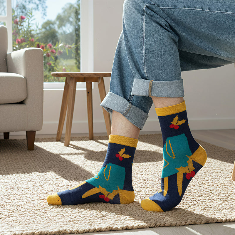 Anyfootwear 3 Pairs Women’s Art Holiday Cotton Socks Funny Gift Party