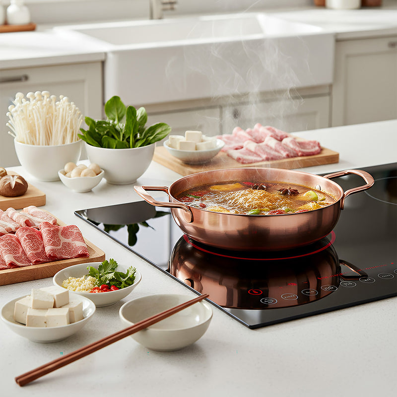 Anygleam Stock Pot Rosegold-L Stainless Steel HotPot Without Lid Single-Layer Cooking Soup Noodle Sea Food Home Kitchen Restaurant Tools