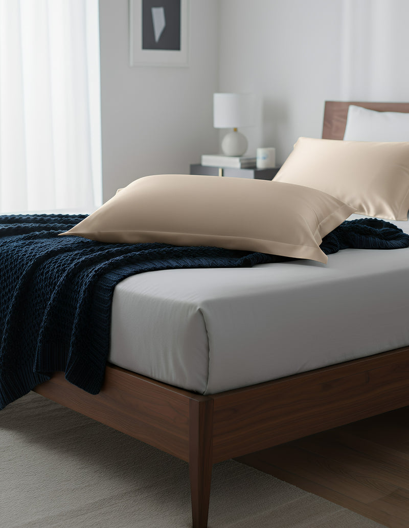 ANYHOUZ Pillowcase 50x75cm Gold Pure Real Silk For Comfortable And Relaxing Home Bed
