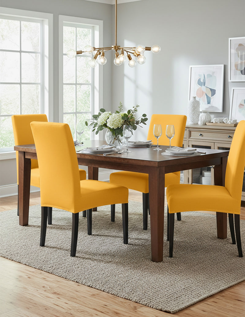 Anyseat Yellow Chair Cover – Waterproof Elastic Slipcover with Anti‑Dirt Protection for Dining Room, Kitchen, Wedding, Hotel, Banquet & Restaurant