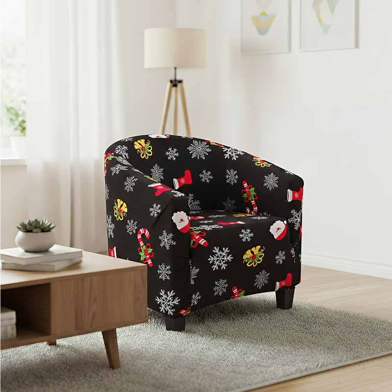 Anyseat Chair Cover Black Christmas Design Dust Proof Tub Slipcover Home Decor