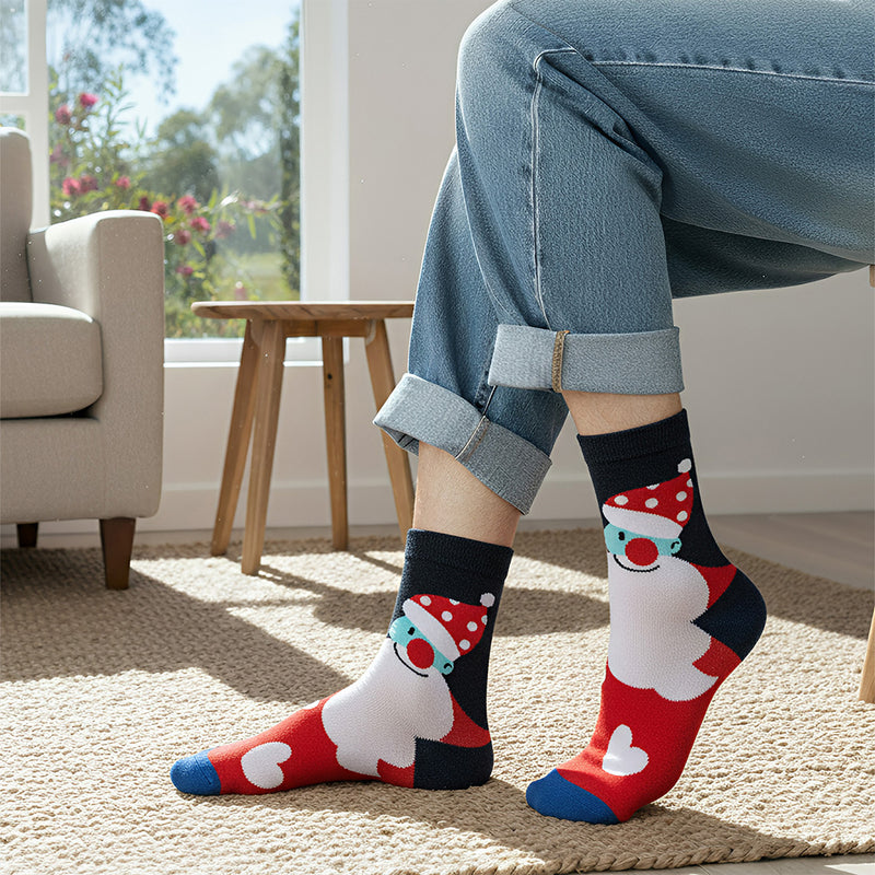 Anyfootwear 3 Pairs Women’s Cartoon Holiday Cotton Socks Funny Gift Party