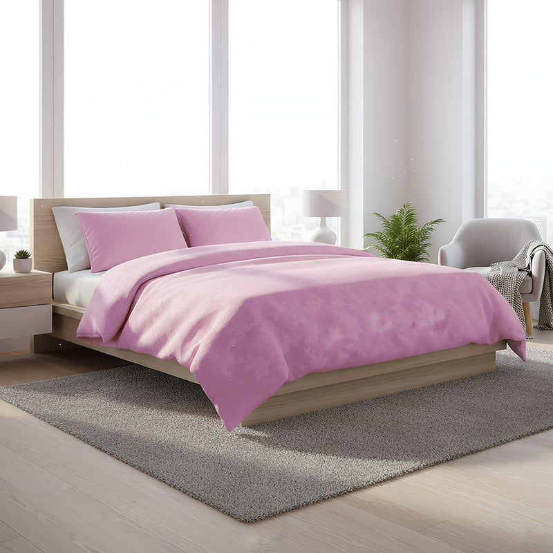 ANYHOUZ Duvet Cover Purple Ultra Soft Cotton Quilt Bed Comforter 1500G