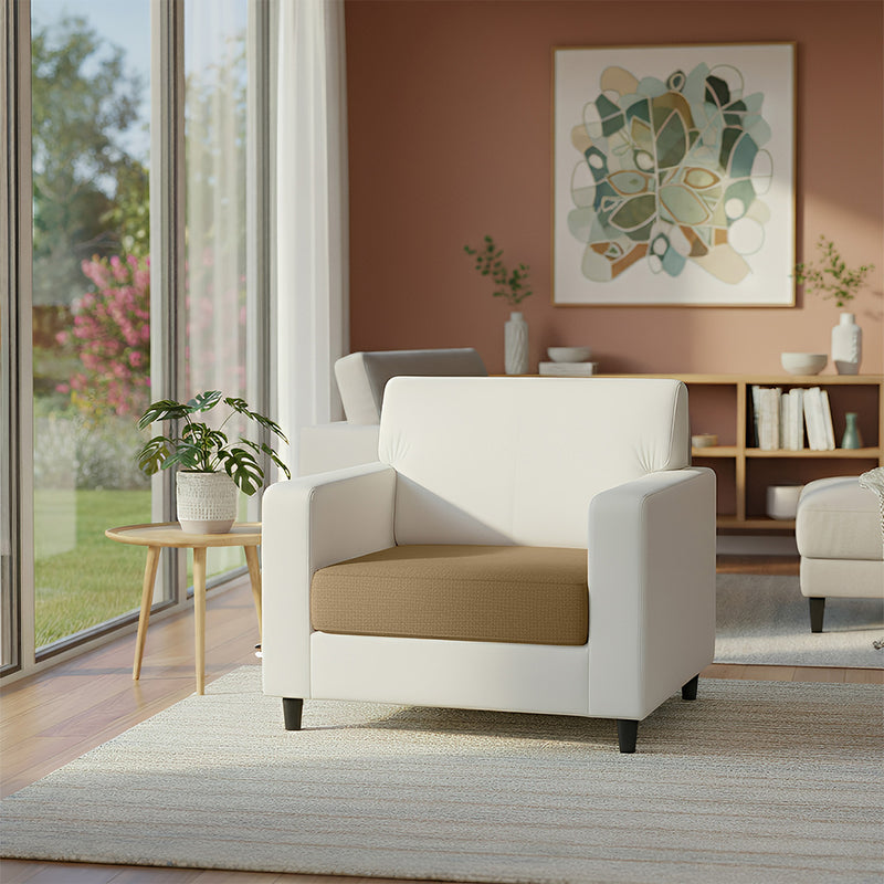 Anyhouz Sofa Cover – Camel Polyester, Thick Stretchable, 1Pc Living Room Chair