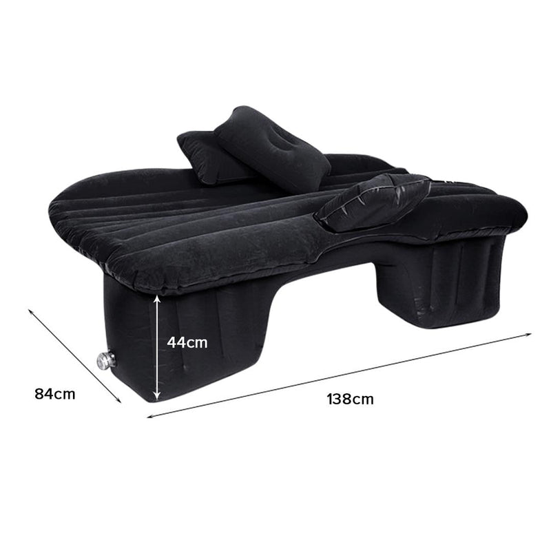 Inflatable Car Mattress 2PC Portable Travel Camping Air Bed Rest Sleeping Bed Black