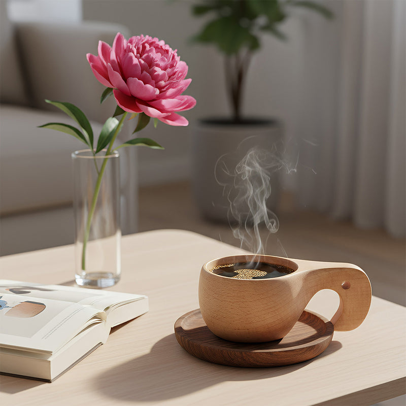 Anygleam Brown Style 3 Wooden Cup Coffee Mug Kitchen Tools Accessories