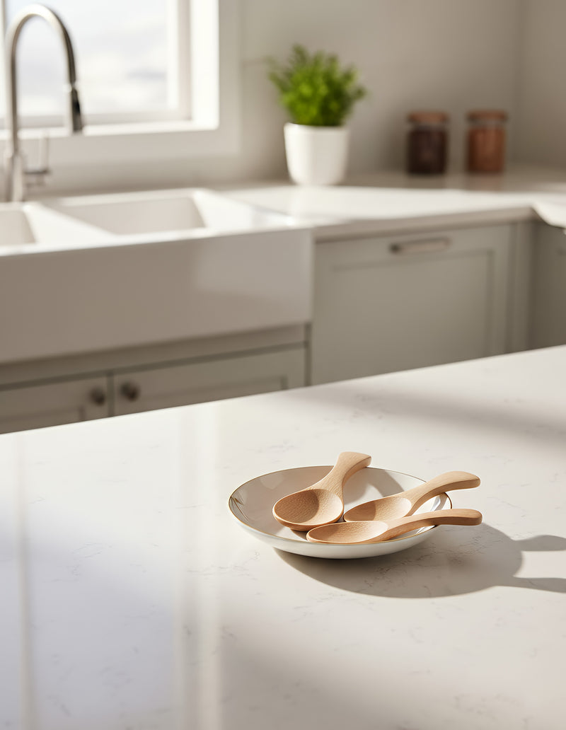 Anygleam Natural Wood 10 pcs Wooden Kitchen Spoon Kitchen Tableware