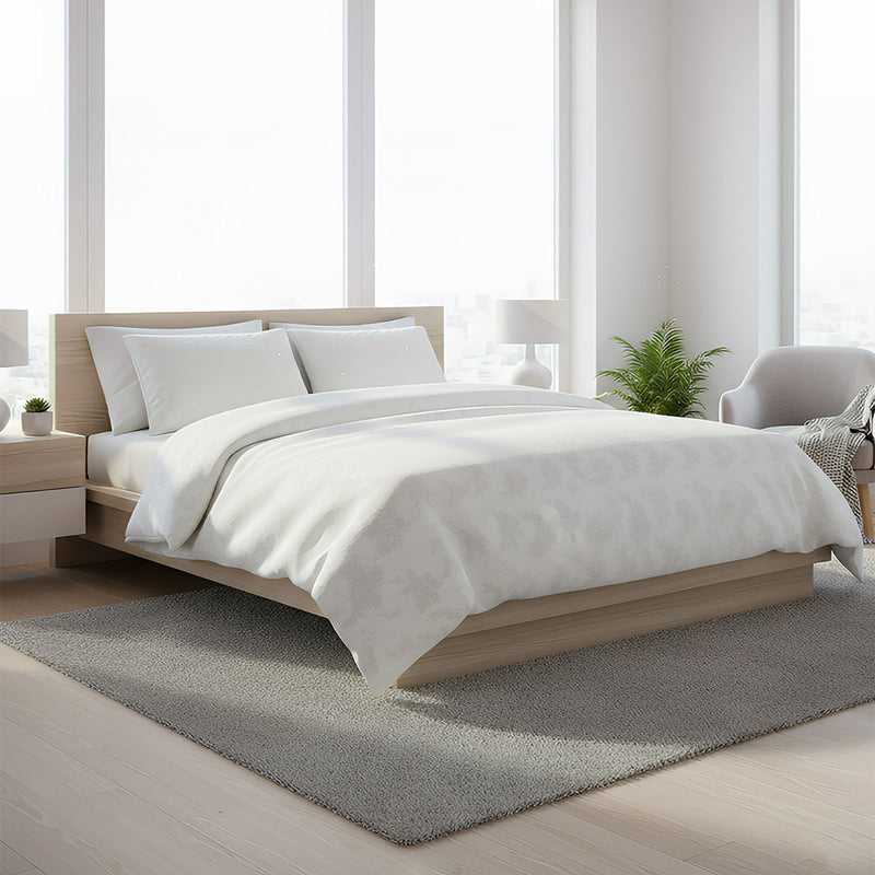 ANYHOUZ Duvet Cover White Ultra Soft Cotton Quilt Bed Comforter 3000G