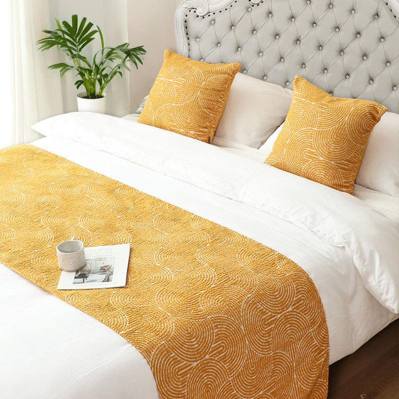 1.8m Bed 3D Arched Bed Banner Vintage Scarf Runner Bedding Tail Pad Flag 3Pcs Set