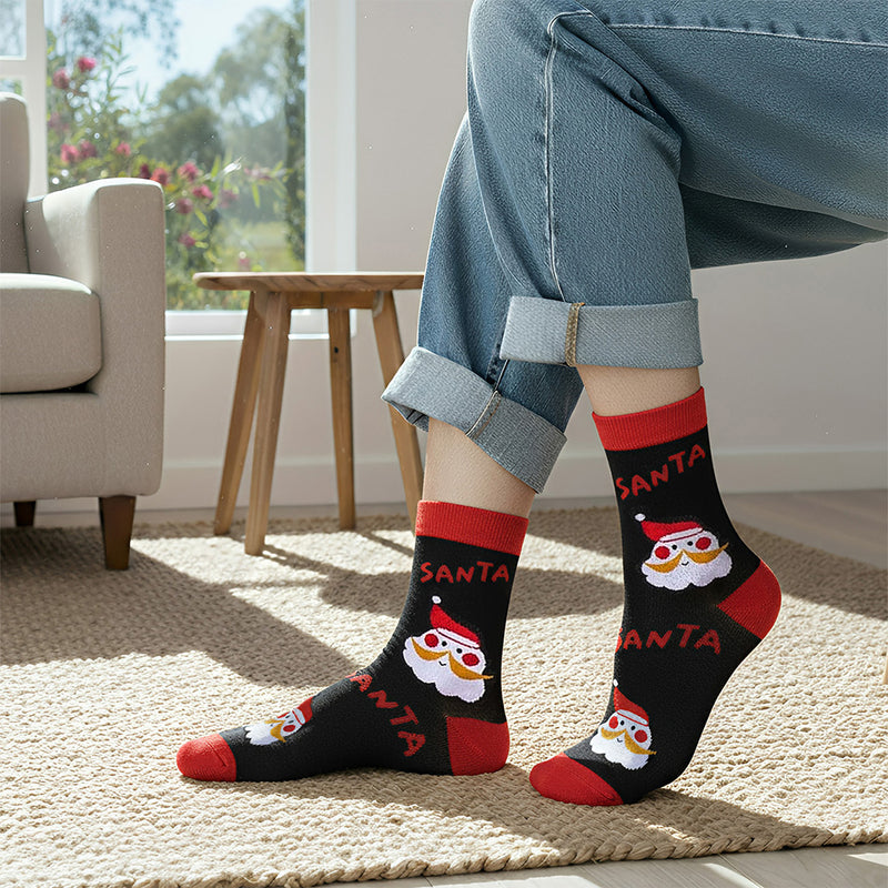 Anyfootwear 3 Pairs Women’s Seasonal Cotton Socks Funny Gift Party Multi Color