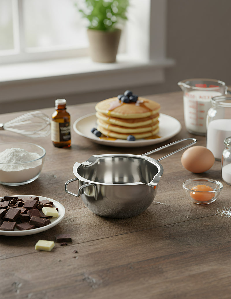 Anygleam Melting Pot 1Pc Silver Chocolate Melt Cookware Kitchen Heating Container Milk Bowl Baking Tool Kitchenware