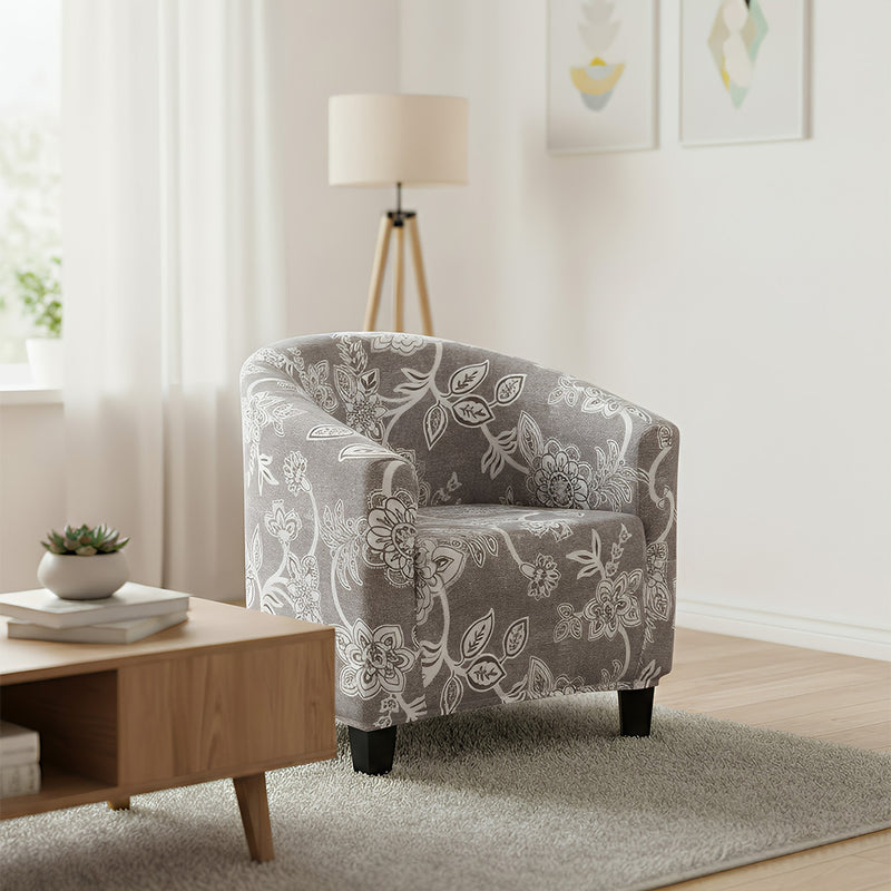 Anyseat Light Gray Bohemian Chair Cover – Plain Dustproof Tub Slipcover for Home Décor
