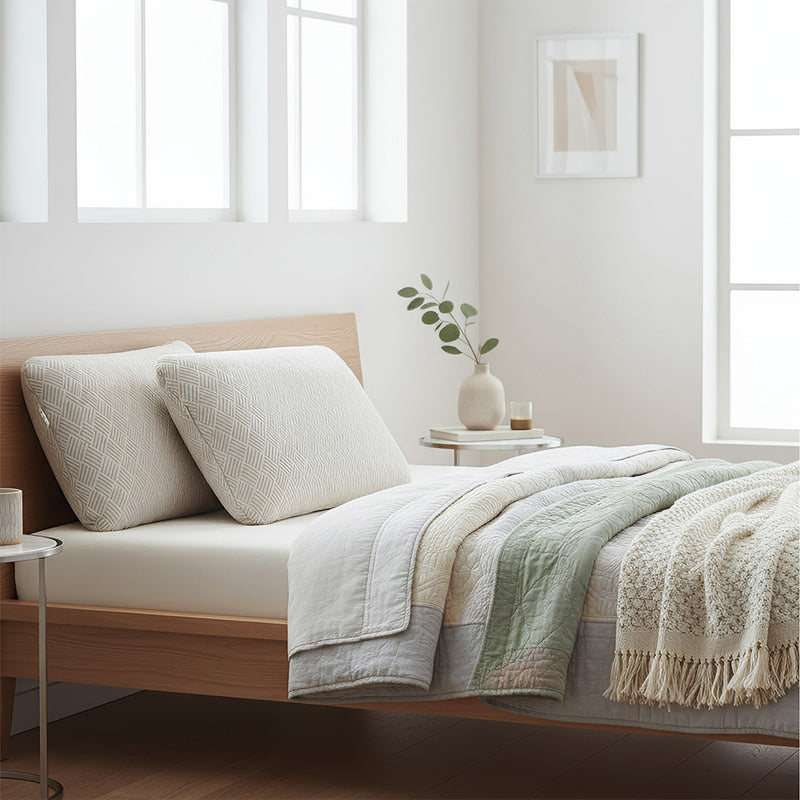 ANYHOUZ Orthopedic Pillows Beige for Neck Pain Relieve Comfortable and Breathable for Cervical Health Care 70*40*14cm