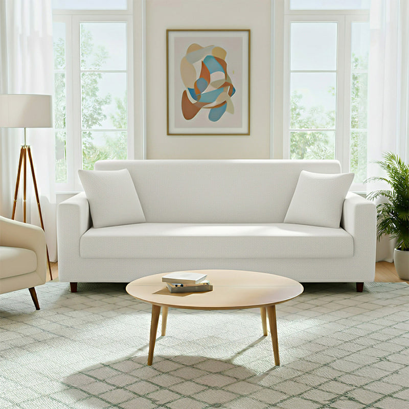 Anyseat 3-Seater Sofa Cover – Plain White Style Slipcover for Living Room Chair Protection