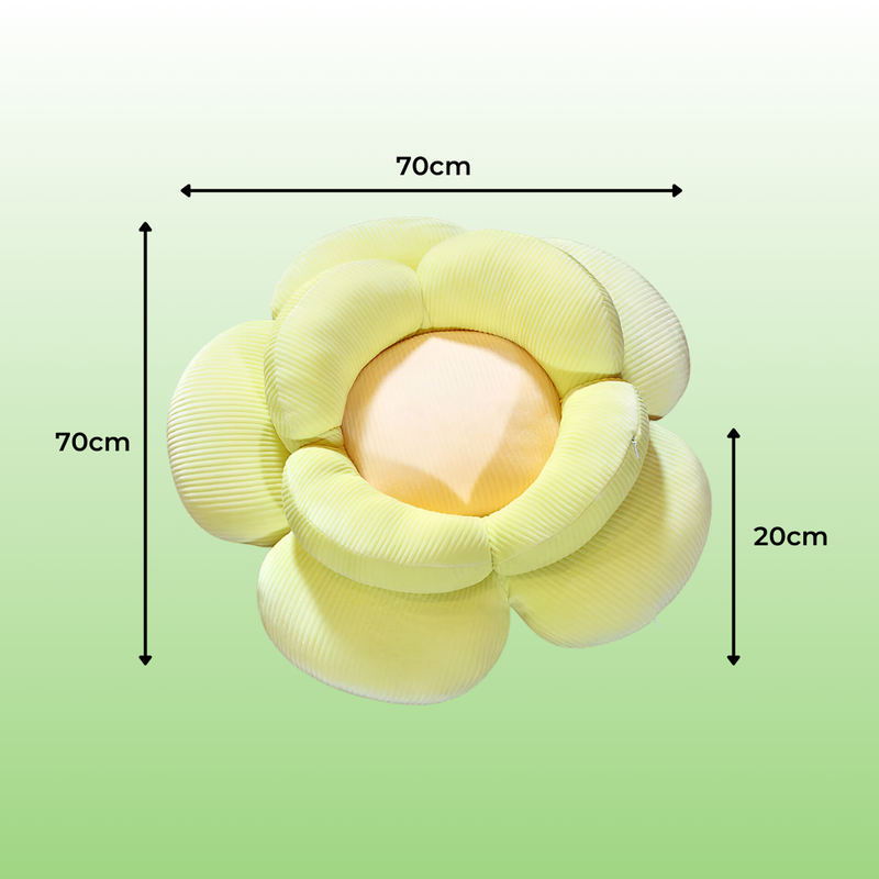 Anyseat Seat Cushion 2PC Green Double Flower Shape Soft Bedside Floor Plush Pillow Home Decor