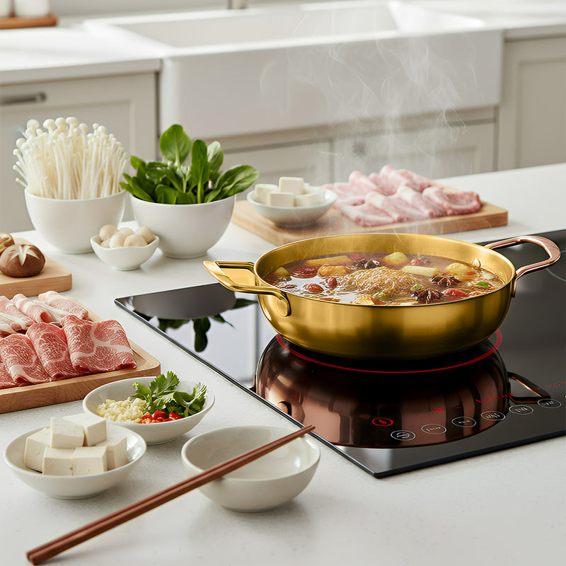 Anygleam Stock Pot Rainbow no.3-S Stainless Steel HotPot Without Lid Single-Layer Cooking Soup Noodle Sea Food Home Kitchen Restaurant Tools
