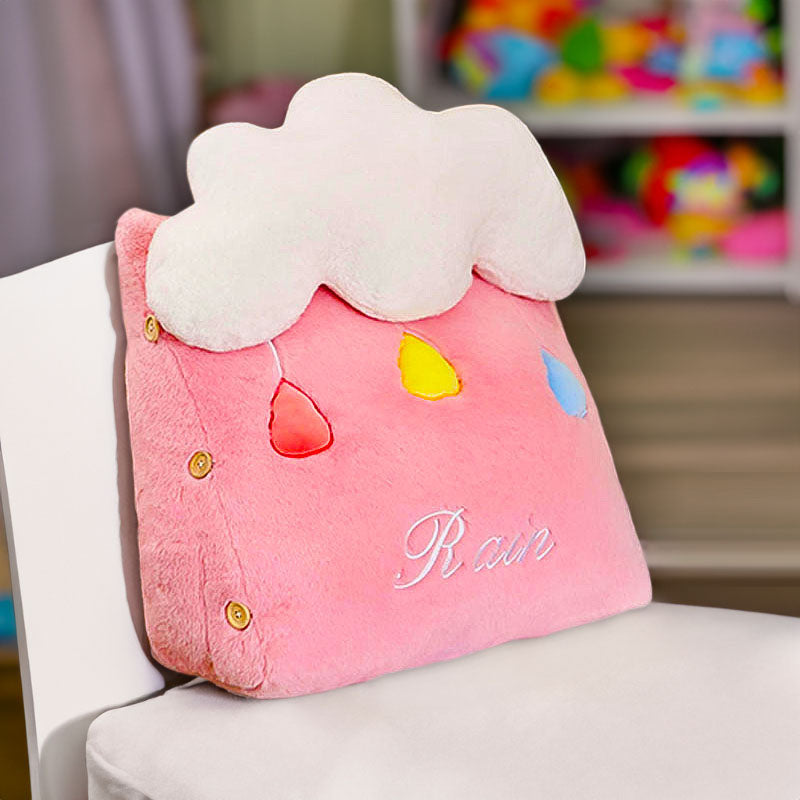 Anyseat Seat Cushion Pink Cute Rain Cloud Soft Leaning Lumbar Wedge Pillow Bedside Plush Home Decor