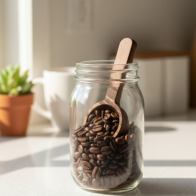 Anygleam Brown 4pcs Wooden Measuring Spoon Coffee Scoop Kitchen Tableware