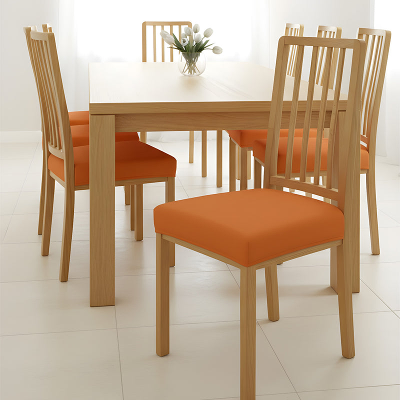 Anyseat Plain Orange Stretch Chair Cover – Washable, Removable Dining & Kitchen Seat Protector