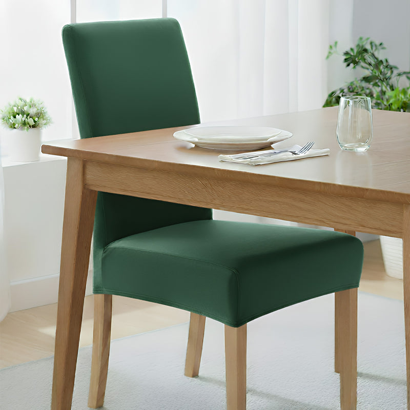 Anyseat Dark Green Velvet Dining Chair Cover – Plush Stretchable Slipcover for Kitchen & Dining Room Chairs