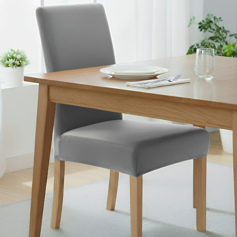 Anyseat Grey Velvet Dining Chair Cover – Plush Stretchable Slipcover for Kitchen & Dining Room Chairs