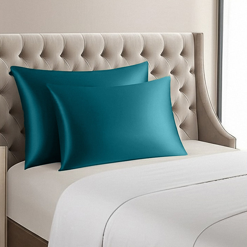 ANYHOUZ Pillowcase 50x90cm Teal Natural Mulberry Silk For Comfortable And Relaxing Home Bed