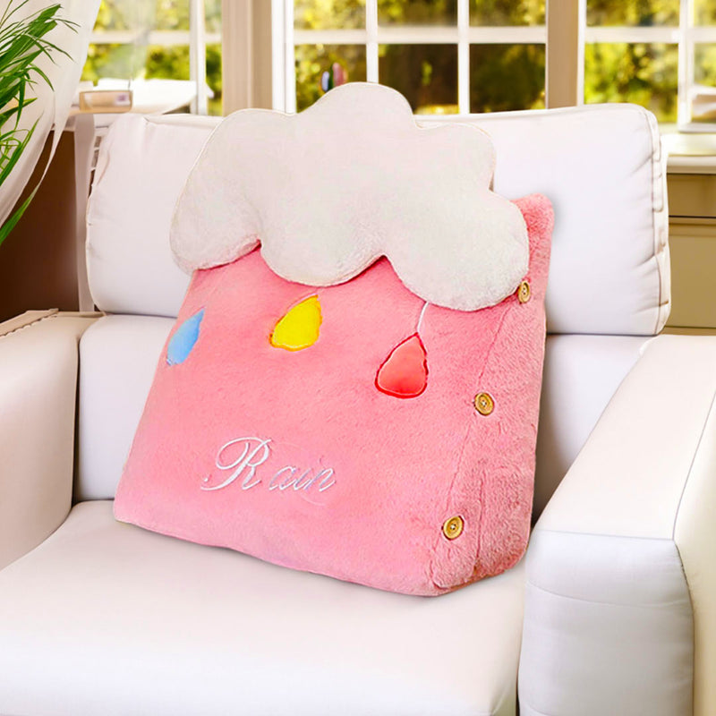 Anyseat Seat Cushion Pink Cute Rain Cloud Soft Leaning Lumbar Wedge Pillow Bedside Plush Home Decor