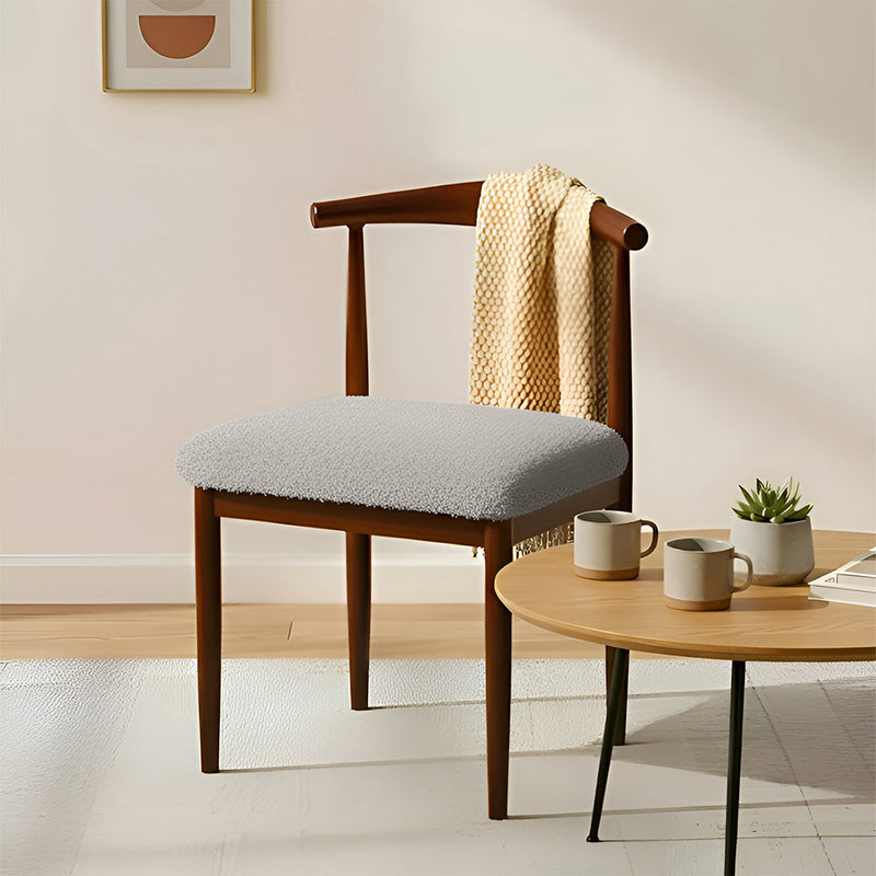 Anyseat Grey Fur Stretch Chair Cover – Washable, Removable Dining & Kitchen Seat Protector