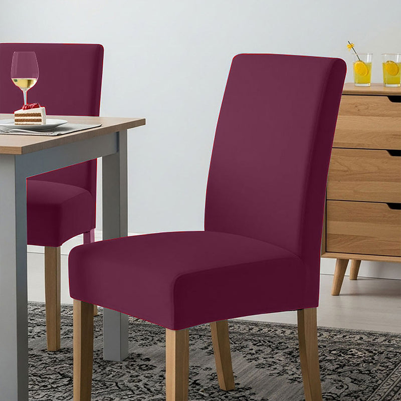 Anyseat Purple Velvet Dining Chair Cover – Plush Stretchable Slipcover for Kitchen & Dining Room Chairs