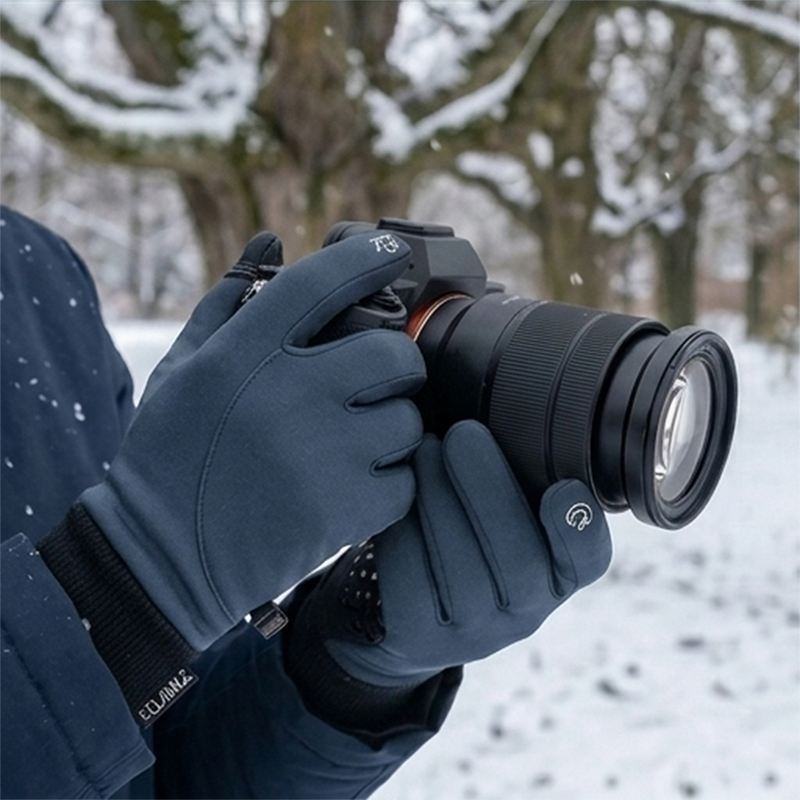 Gray Thermal Touchscreen Gloves – Anti‑Slip Winter Sports Gloves for Men & Women